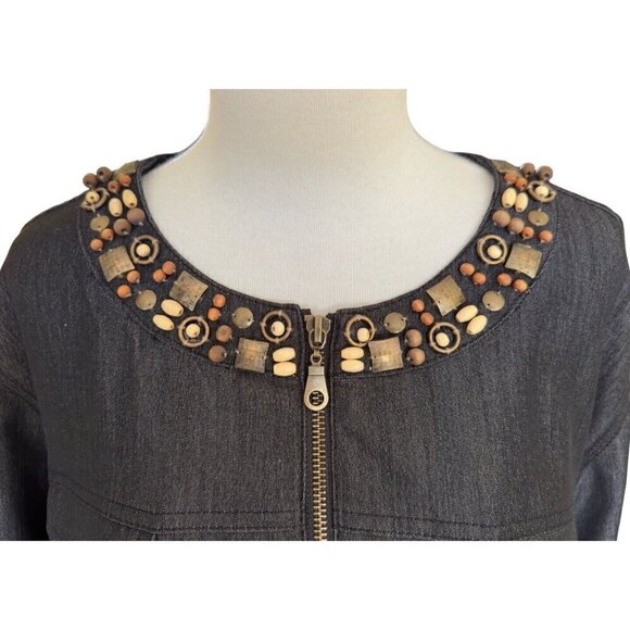 Ruby Rd Woman Black Round Neck Long Sleeve Full Zip Jacket Women's Sz 20W - Picture 7 of 16